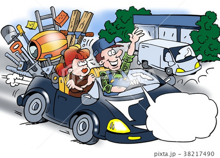 Cartoon illustration of a craftsman Cartoon illustration of a craftsman 38217490
