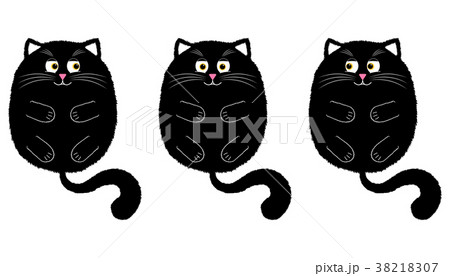 Vector Black Cat in Cartoon Style. 2 Vector Black Cat in Cartoon Style. 2 38218307