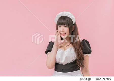 黒メイドコスプレ 呼びかけ 38219705