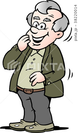 Cartoon Vector illustration of a happy old man 38220014
