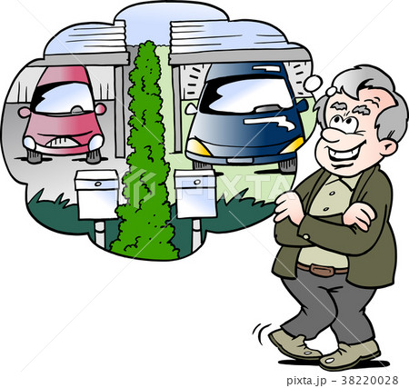 Old man compares the car with the neighbor 38220028
