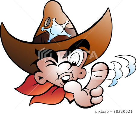 Cartoon  illustration of an Young Cowboy Sherif 38220621