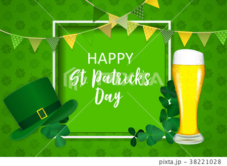 Happy Saint Patricks Day Background Design. Vector 38221028