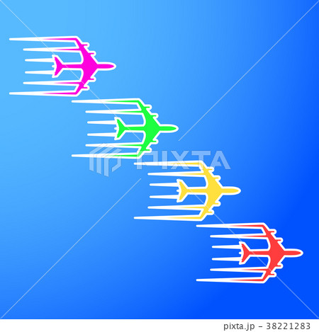 Flying airplane Airliner jet transport icon  38221283