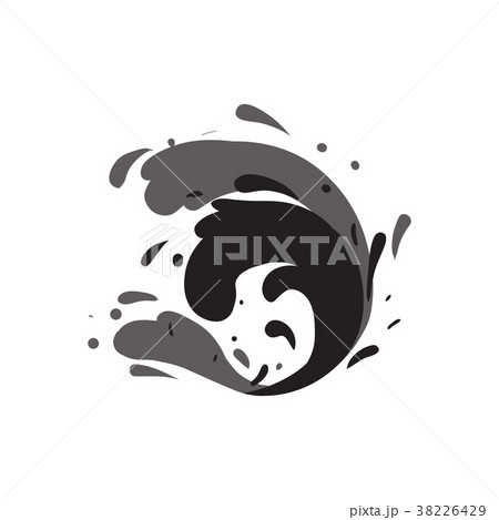 Stormy sea wave isolated vector icon 38226429