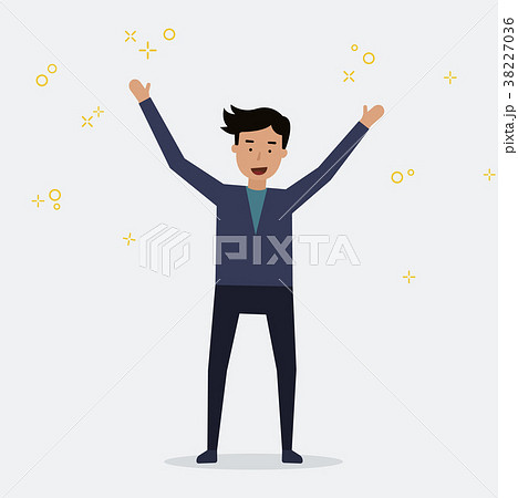 Happy businessman success work .Vector illustratio Happy businessman success work .Vector illustratio 38227036