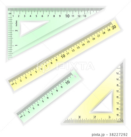 Ruler And Triangles Vector. Centimeter And Inch Ruler And Triangles Vector. Centimeter And Inch 38227292