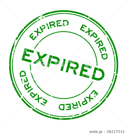 Grunge green expired round rubber seal stamp 38227531