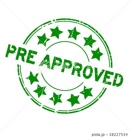 Grunge green pre approved round rubber seal stamp Grunge green pre approved round rubber seal stamp 38227534