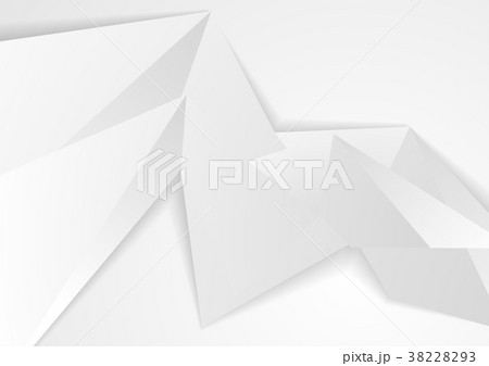 Grey paper origami tech polygonal background 38228293