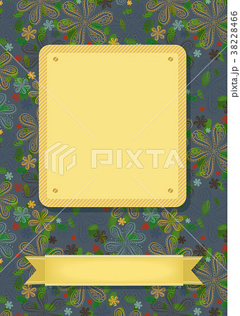 Floral greeting card with banners for custom text Floral greeting card with banners for custom text 38228466