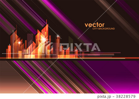 Night City skyline, vector illustration 38228579