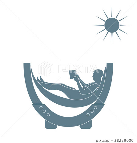 man resting in a hammock with a book 38229000