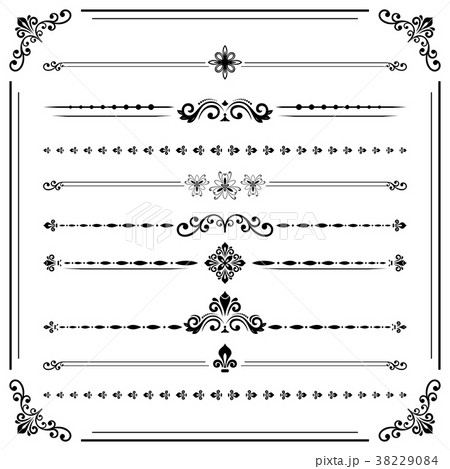 Vintage Set of ector Horizontal Elements 38229084