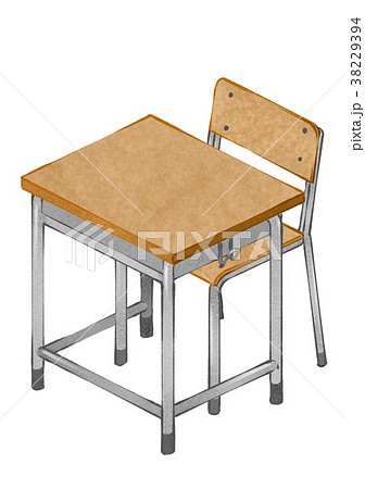 学校机 椅子のイラスト素材