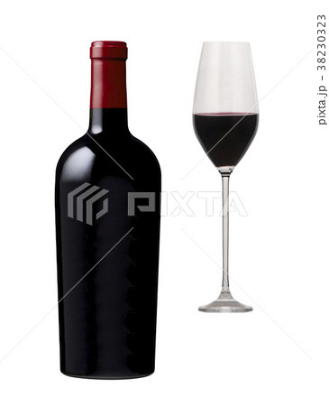 Glass of red wine and a bottle Glass of red wine and a bottle 38230323