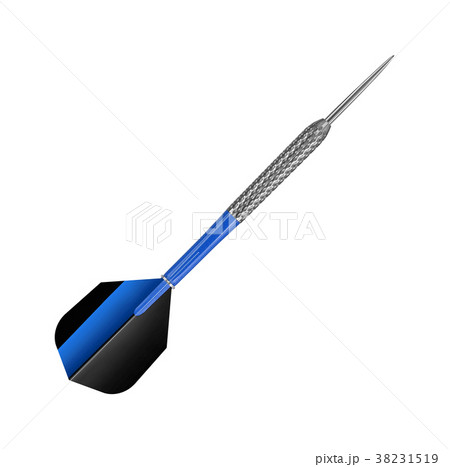 Single Blue and Black Dart Isolated Single Blue and Black Dart Isolated 38231519