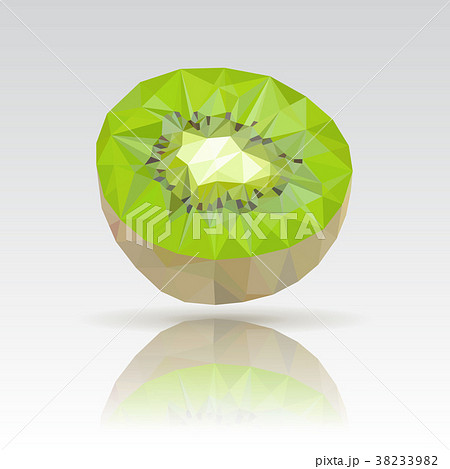 Kiwi. Polygonal illustration with reflection 38233982
