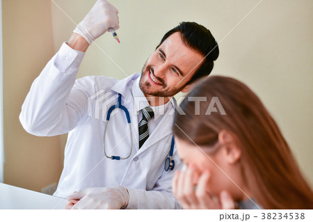 Terrible medical concept. Patients are afraid to go to the docto Terrible medical concept. Patients are afraid to go to the docto 38234538