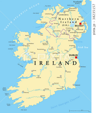 Ireland and Northern Ireland political map 38235157