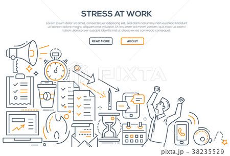 Stress at work - modern line design style 38235529