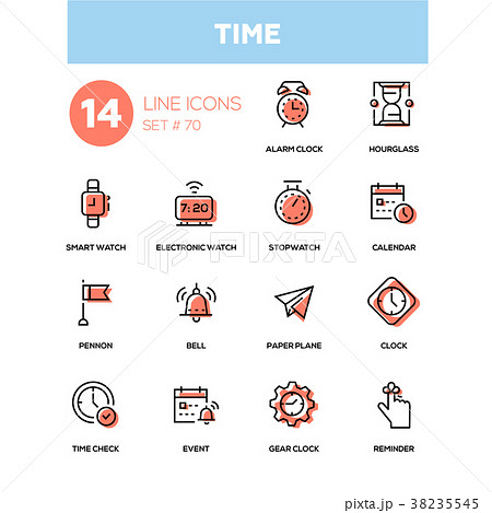 Time concept - line design icons set Time concept - line design icons set 38235545