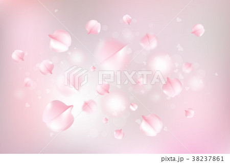 Pink sakura falling petals vector background.  38237861