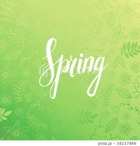 Design banner with spring is here logo 38237866