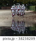 Japanese kids training in the park at their baseba 38238209