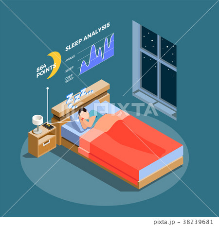 Sleep Analysis Isometric Composition 38239681