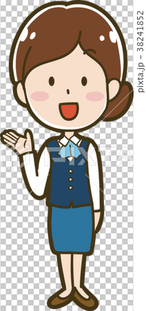 リボン付きスーツを着たOLのイラスト素材 38241852