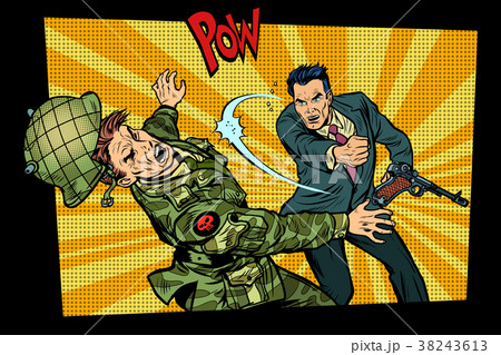 Civil beats invader military soldier 38243613