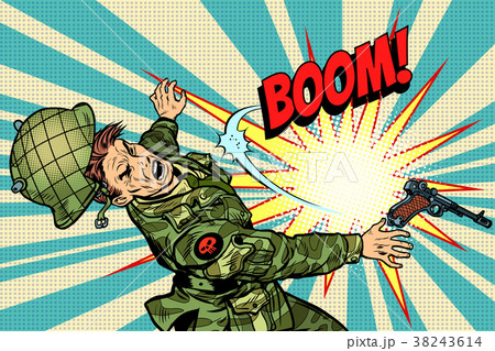 soldier and explosion, death in war 38243614