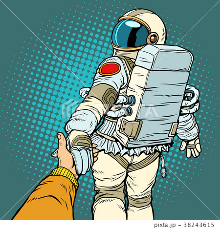 astronaut space travel follow me concept, couple 38243615
