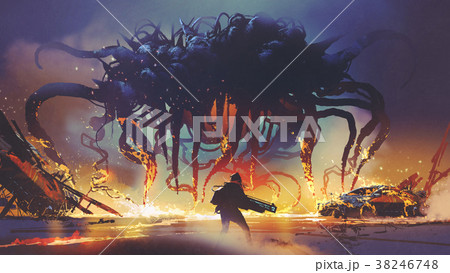 facing the alien creature facing the alien creature 38246748