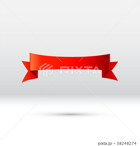 Curled red ribbon, banner or gift tape for holiday 38248274
