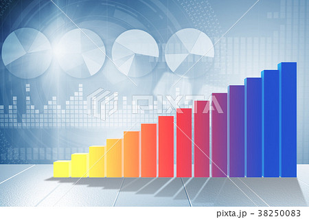 Growing bar charts in economic recovery concept - 38250083