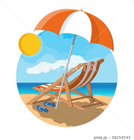 Landscape of wooden chaise lounge 38250545