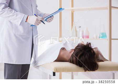 Police coroner examining dead body corpse in 38250558