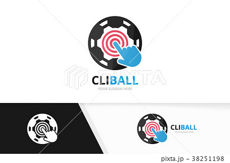 Vector soccer and click logo combination. Ball and Vector soccer and click logo combination. Ball and 38251198