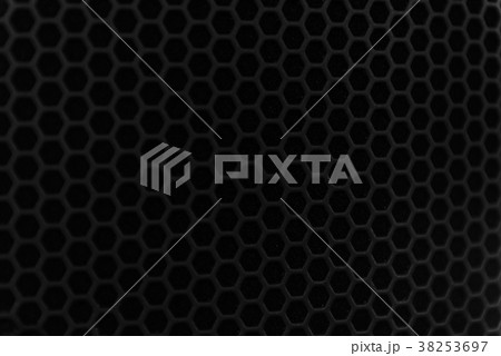 Black metallic mesh part of loudspeaker. Black metallic mesh part of loudspeaker. 38253697