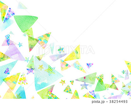 水彩 三角 コラージュ 背景素材 水彩 三角 コラージュ 背景素材 38254493