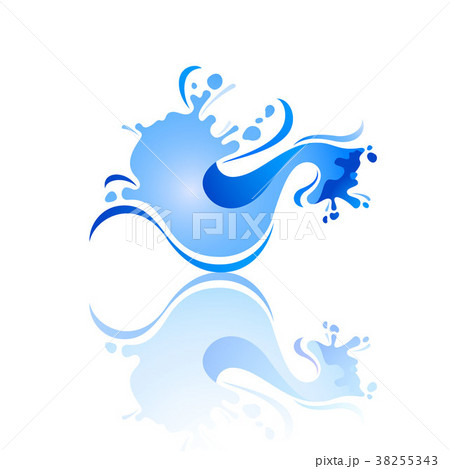 Splash color Wave with reflection 38255343