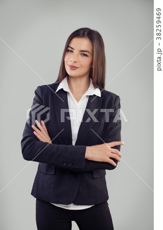 Portrait of a happy confident young business woman 38259469