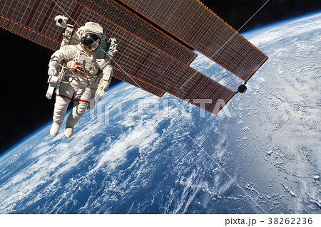 International Space Station and astronaut. International Space Station and astronaut. 38262236