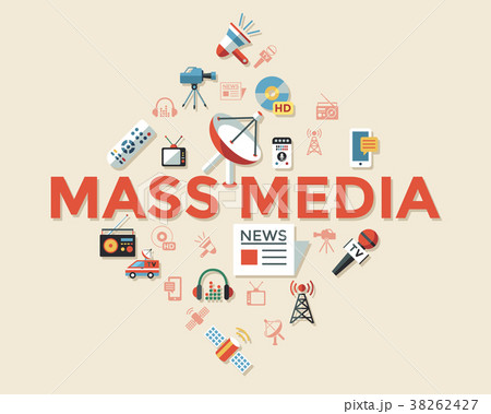 Digital mass media objects color simple flat Digital mass media objects color simple flat 38262427