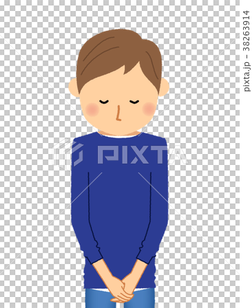 若い男性　パパ　おじぎ 38263914