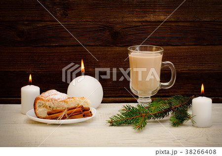New Year`s mood, apple pie, cappuccino New Year`s mood, apple pie, cappuccino 38266408