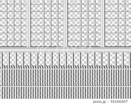 京町家の格子のイラスト素材