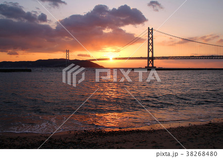 明石海峡大橋夕景 明石海峡大橋夕景 38268480